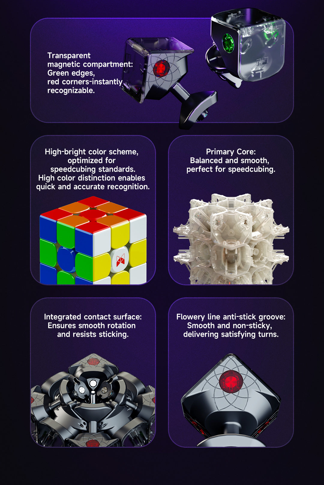 QiYi X-Man XT3 V1 3x3 Pioneer UV – MagLev Speedcube with UV coating &amp; core magnet system